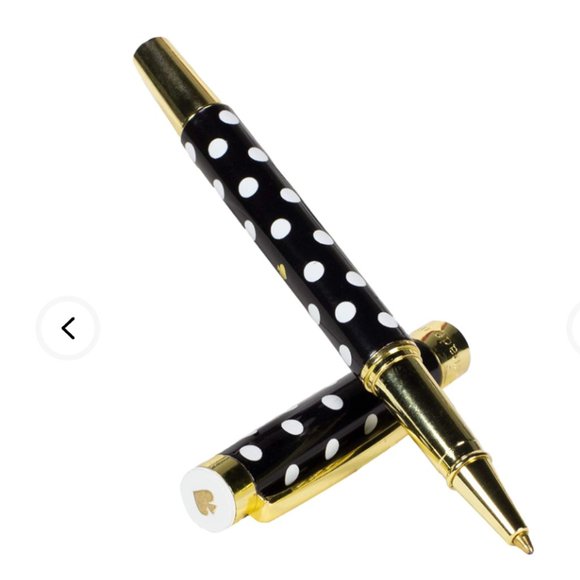 kate spade charming dot ballpoint pen black white polka dot nwt - Picture 3 of 10
